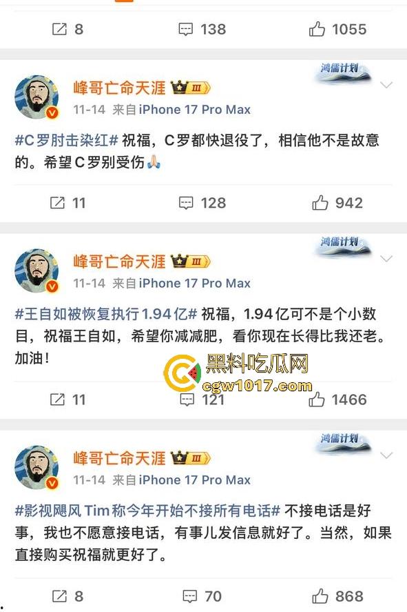 11月14日【峰哥亡命天涯】全平台被禁止关注，不婚不育言论被封禁无限期退出互联网，难道说大实话也要被封？  第3张