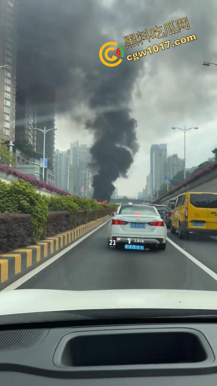 广东佛山季华园隧道口公交车发生自燃，现场浓烟滚滚，火势极其的大，具体自燃原因还待查明！  第9张