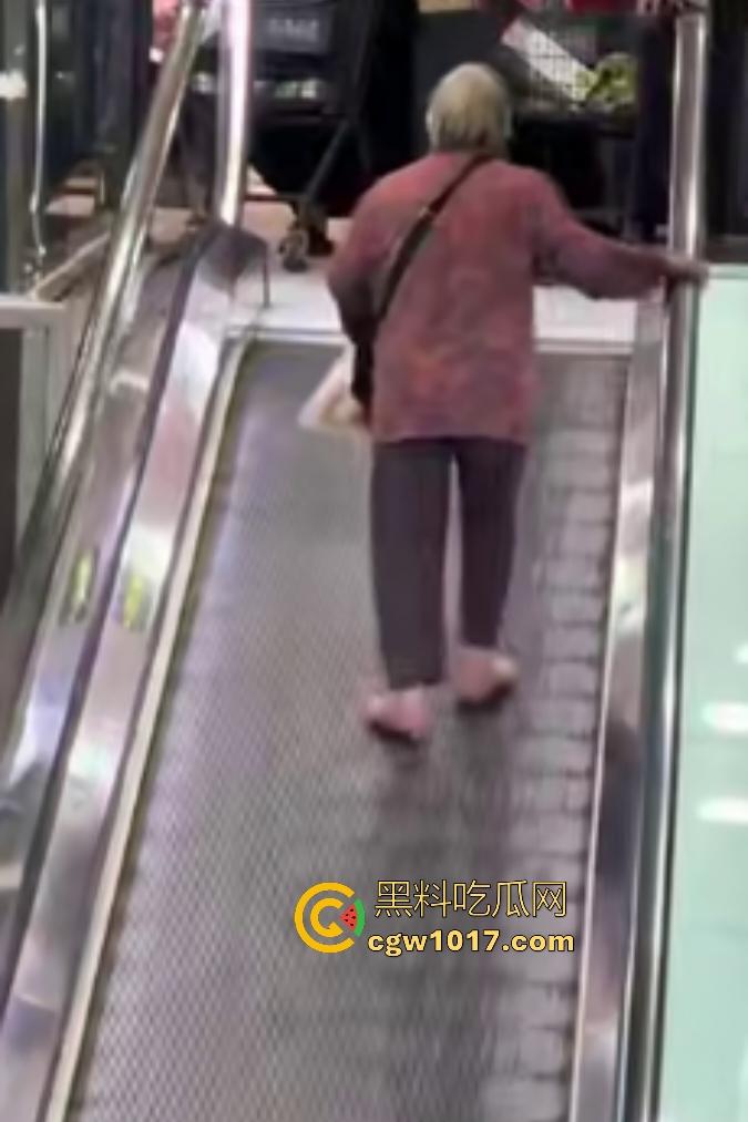 NPC大妈逆行走电梯，电梯向下她硬向上爬，逛一圈回来还在走，还要工作人员拉一把，没摔死就不错了！  第1张
