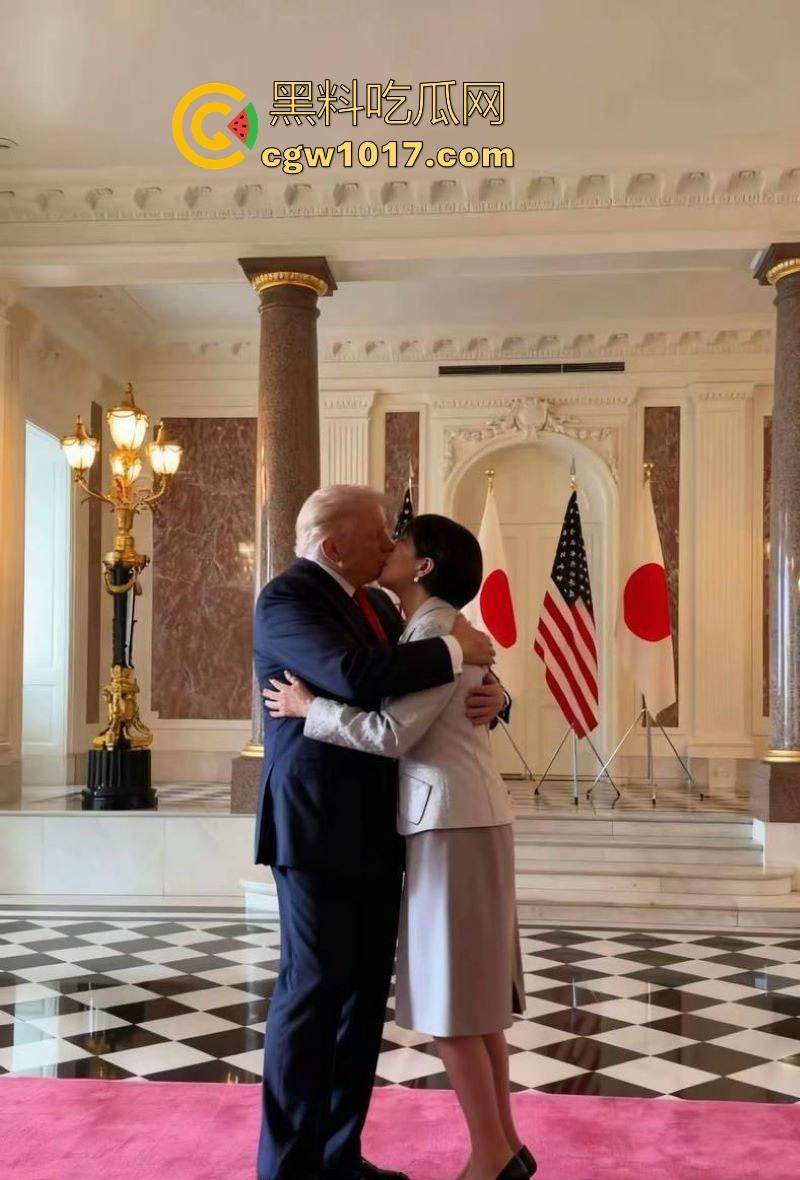 网友AI恶搞特朗普跟日本首相高市早苗甜蜜现场，平时铁娘子政客范儿，结果对川普眼神放电，真感觉她们私底下乱搞过！  第3张