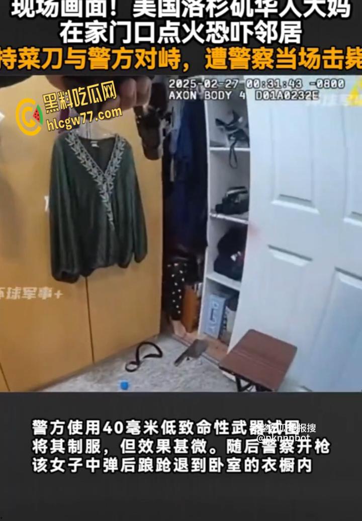 洛杉矶华裔女子纵火袭邻居 持刀拒捕被警方当场击毙 现场视频曝光  第6张