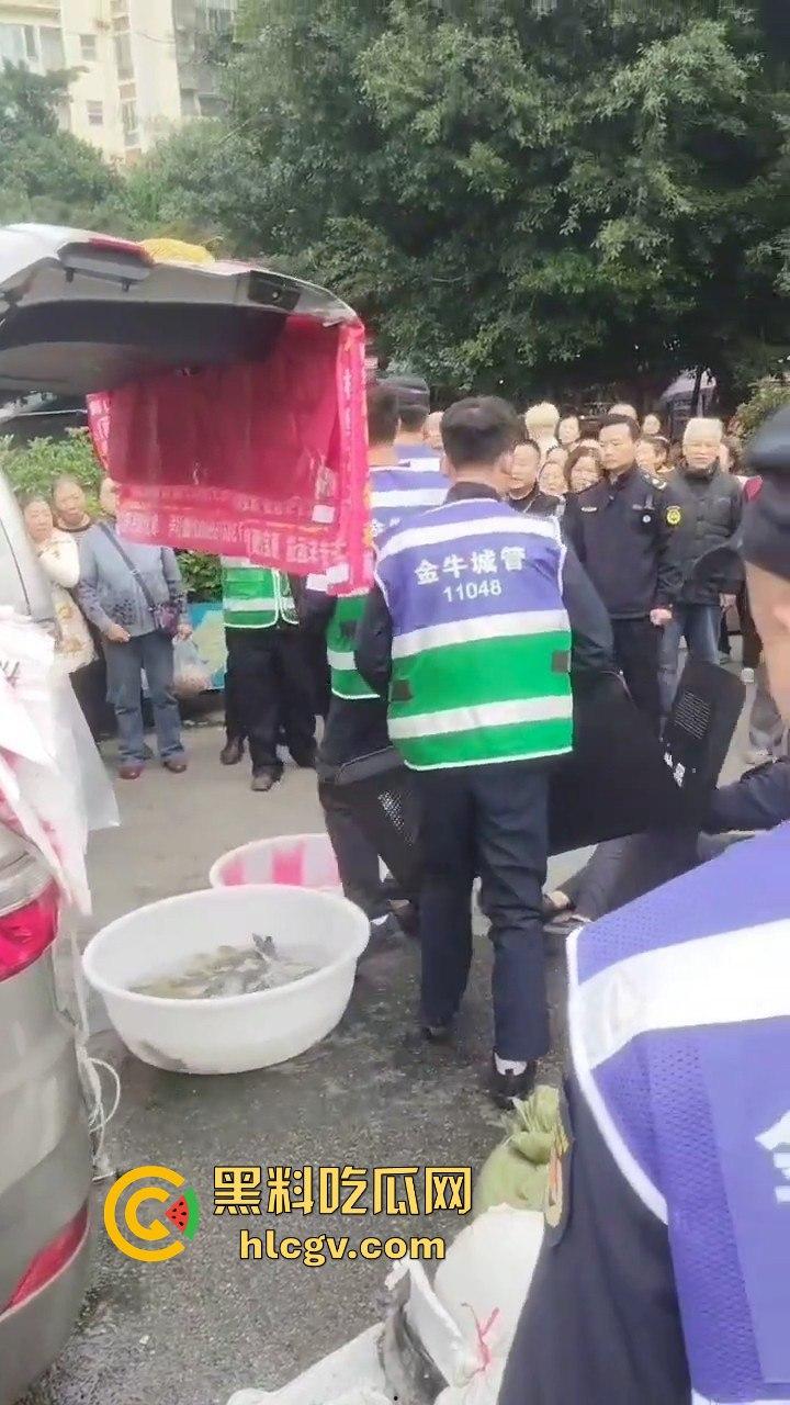 卖鱼商贩与城管爆发冲突！剪刀挥舞，两名城管被推倒，金牛区城管局称现场混乱不堪！  第6张